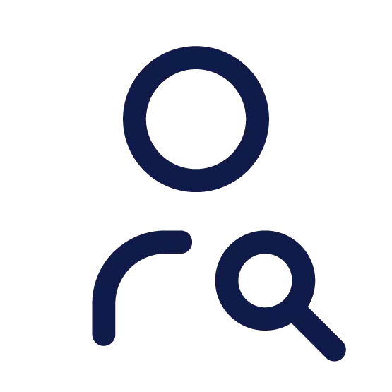 Person Icon mit Lupe